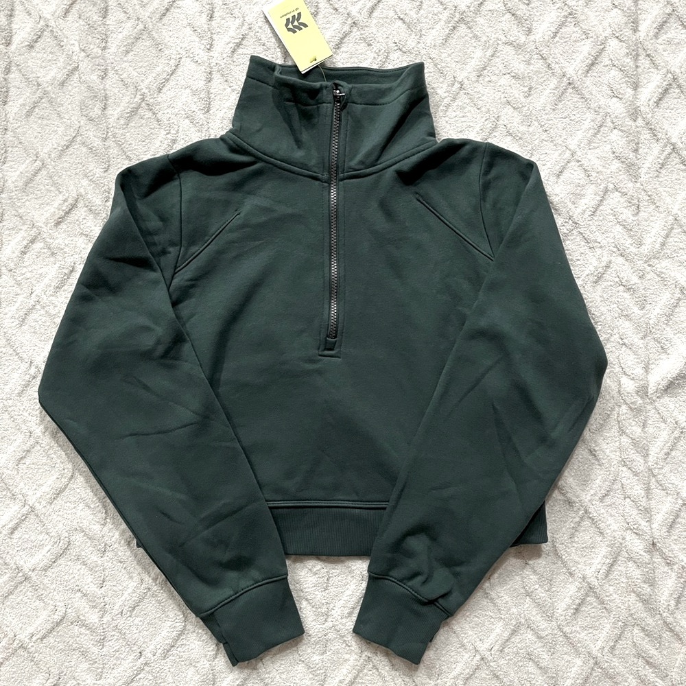 All in Motion | Dark Green Core Fleece 1/2 Zip Sweatshirt